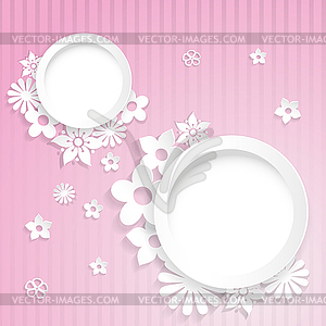 Paper flowers with two rings - vector clipart / vector image