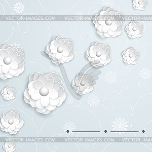 Background with paper flowers - vector clipart