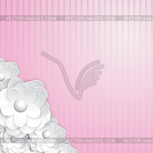 Background with paper flowers - vector clip art