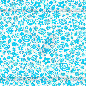 Seamless pattern of flowers - vector image