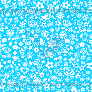 Seamless pattern of flowers - vector image