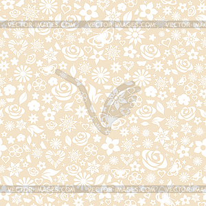 Seamless pattern of flowers - vector clip art