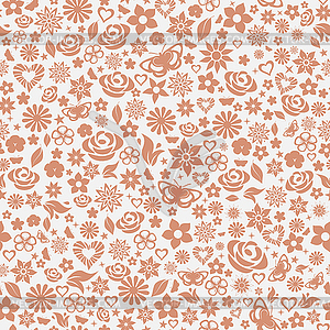 Seamless pattern of flowers - vector clipart / vector image