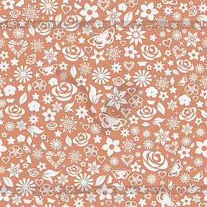 Seamless pattern of flowers - vector clipart