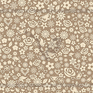 Seamless pattern of flowers - vector image