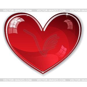 Red shiny heart - vector clipart / vector image