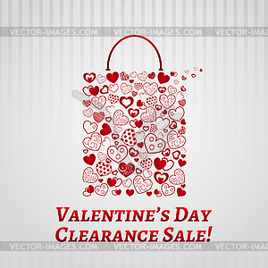 Shopping bag for Valentines day - vector EPS clipart