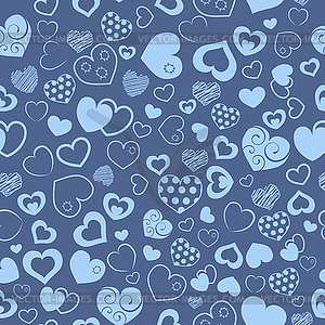 Seamless pattern of hearts - vector image