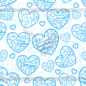 Seamless pattern of hearts - vector EPS clipart