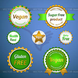 Organic labels, logos and stickers - vector image