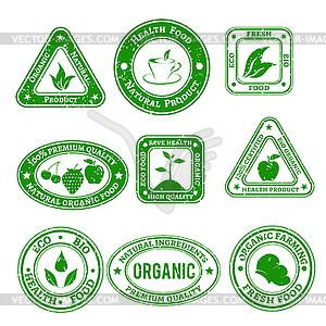 Organic stamps - vector clipart