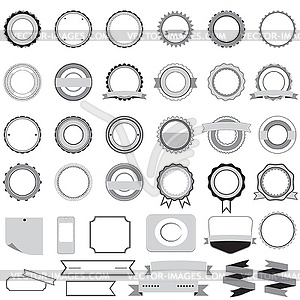 Set of sale badges, labels and stickers without tex - vector clip art