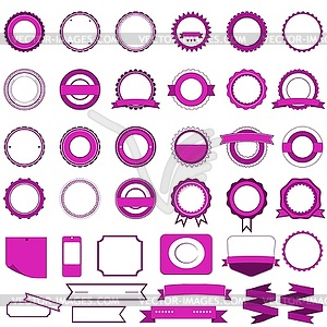 Set of sale badges, labels and stickers without tex - vector image