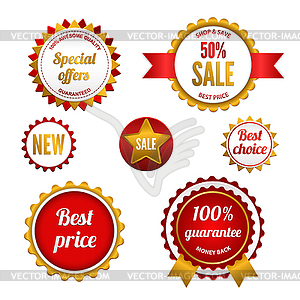 Set of sale badges, labels and stickers - vector clip art