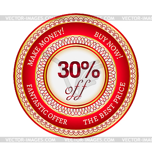 Label on 30 percent discount - vector clip art