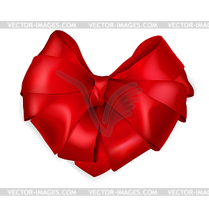 Red heart-shaped bow - vector clip art