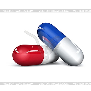 Red and blue capsule - vector clipart