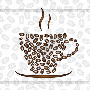 Cup of coffee, consisting of coffee beans - vector clipart