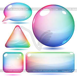 Multicolor glass shapes - vector image