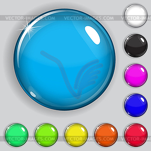 Multicolored glass buttons - vector clipart / vector image