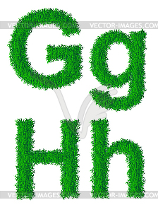 Green grass alphabet - vector clip art