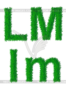 Green grass alphabet - royalty-free vector clipart