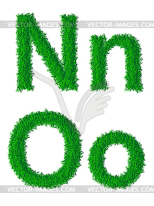 Green grass alphabet - vector image