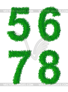 Green grass alphabet - vector image