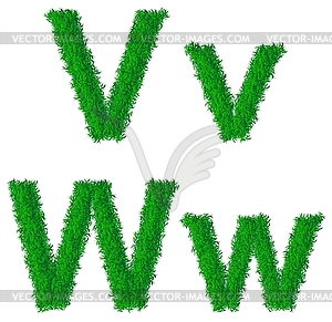 Green grass alphabet - vector clipart