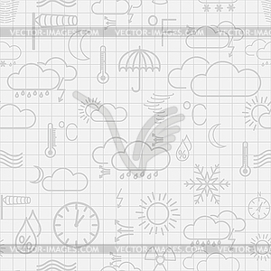 Seamless pattern of weather symbols - vector clip art