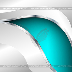 Abstract metallic background with turquoise element - royalty-free vector image