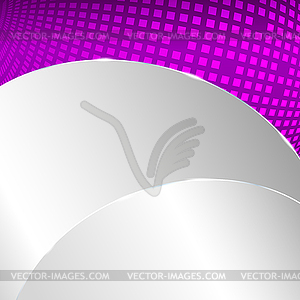 Abstract metallic background with violet element - vector image