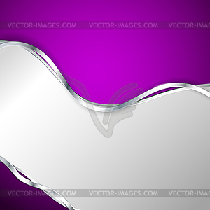 Abstract metallic background with violet element - vector clip art