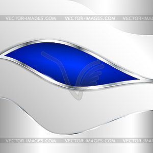 Abstract metallic background with blue element - vector clipart