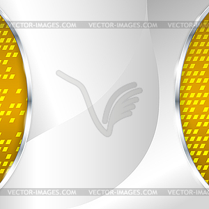 Abstract metallic background with gold element - vector image