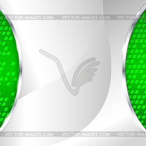 Abstract metallic background with green element - royalty-free vector image