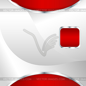 Abstract metallic background with red element - vector image