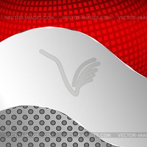 Abstract metallic background with red element - vector clip art