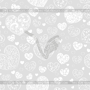 Seamless pattern of hearts - vector image