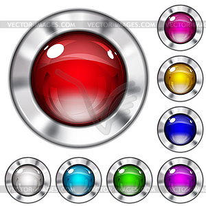 Set of opaque glass buttons - vector image