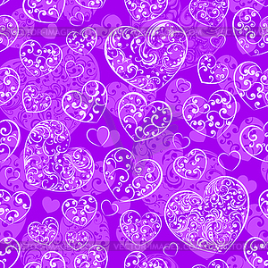 Seamless pattern of hearts - vector clipart