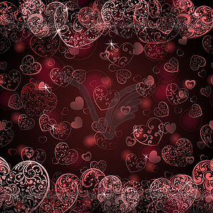 Background of hearts - vector image