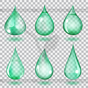 Transparent turquoise drops - vector image