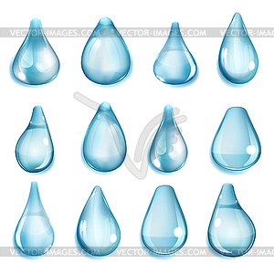 Opaque light blue drops - vector clipart