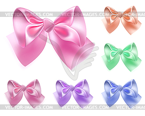 Set of colored bows - vector clip art