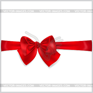 Red bow with horizontal ribbon - vector clip art