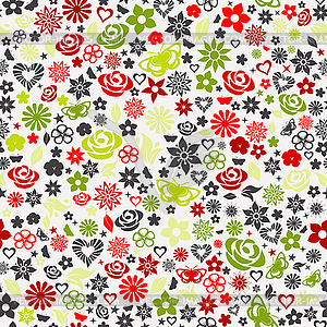 Seamless pattern of flowers - vector clipart