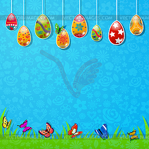 Easter background made of paper - vector image