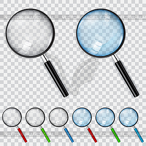 Set of magnifiers - vector clip art