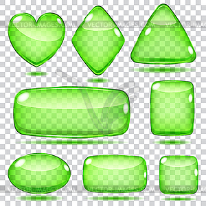 Set of transparent glass shapes - vector image